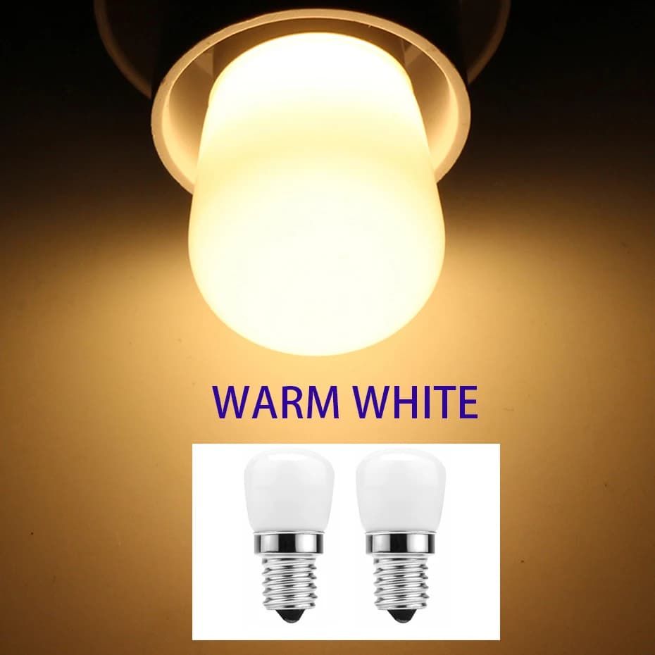 2 pièces Mini réfrigérateur ampoule 110V 220V 3W B15 E12 E14 T22 T26 verre laiteux blanc chaud réfri