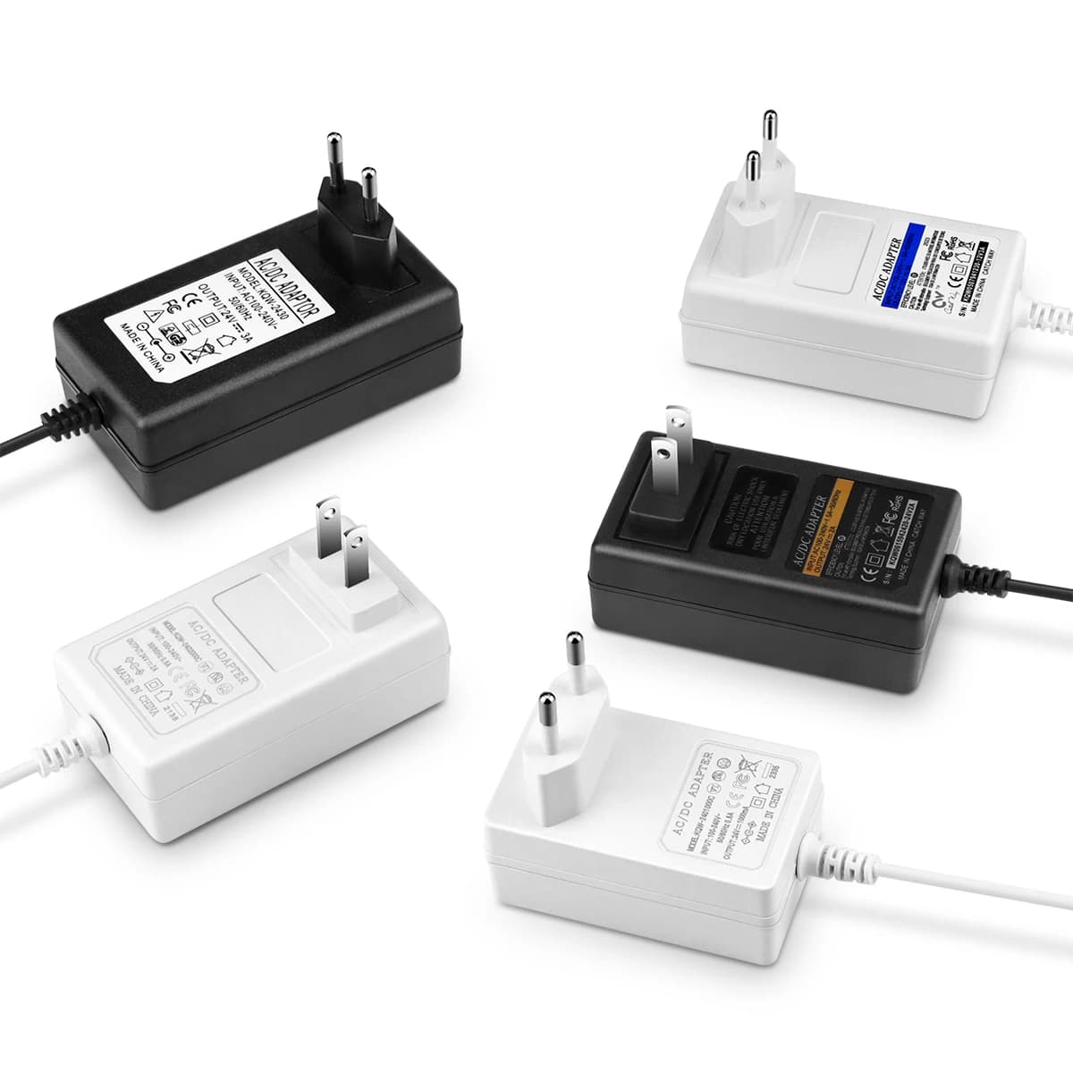 DC24V 2A 3A alimentation LED AC100-240V transformateurs d'éclairage 48W 72W LED bande lumineuse pilo
