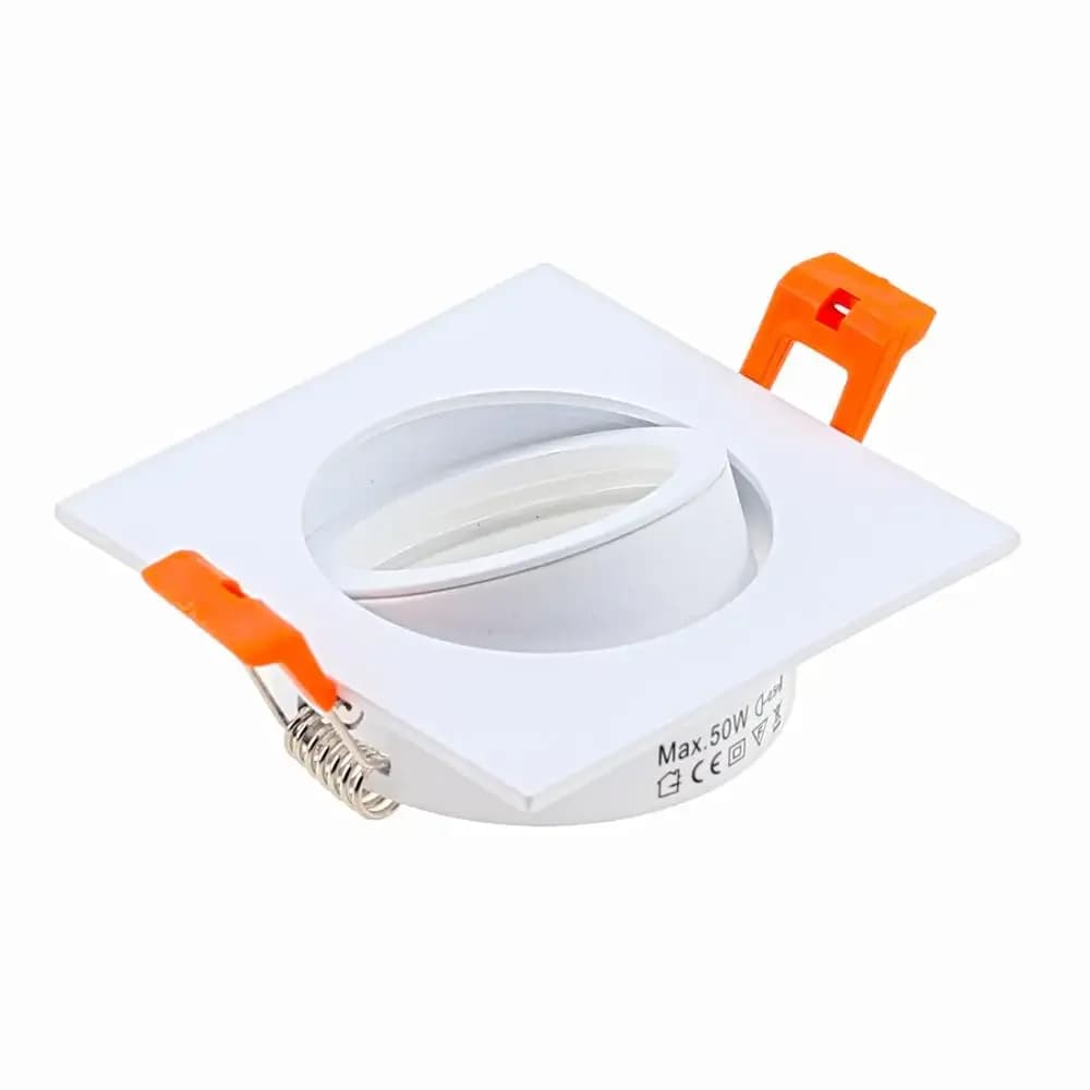 Plafonnier LED Encastrable Rond Noir et Blanc, Support d'Ampoule MR16 GU10, 4 Pièces