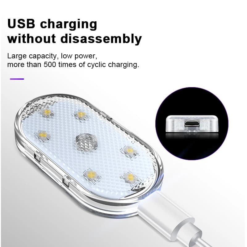 SEAMETAL Mini voiture tactile lumière pour sol coffre capot plafond USB Rechargeable magnétique lamp
