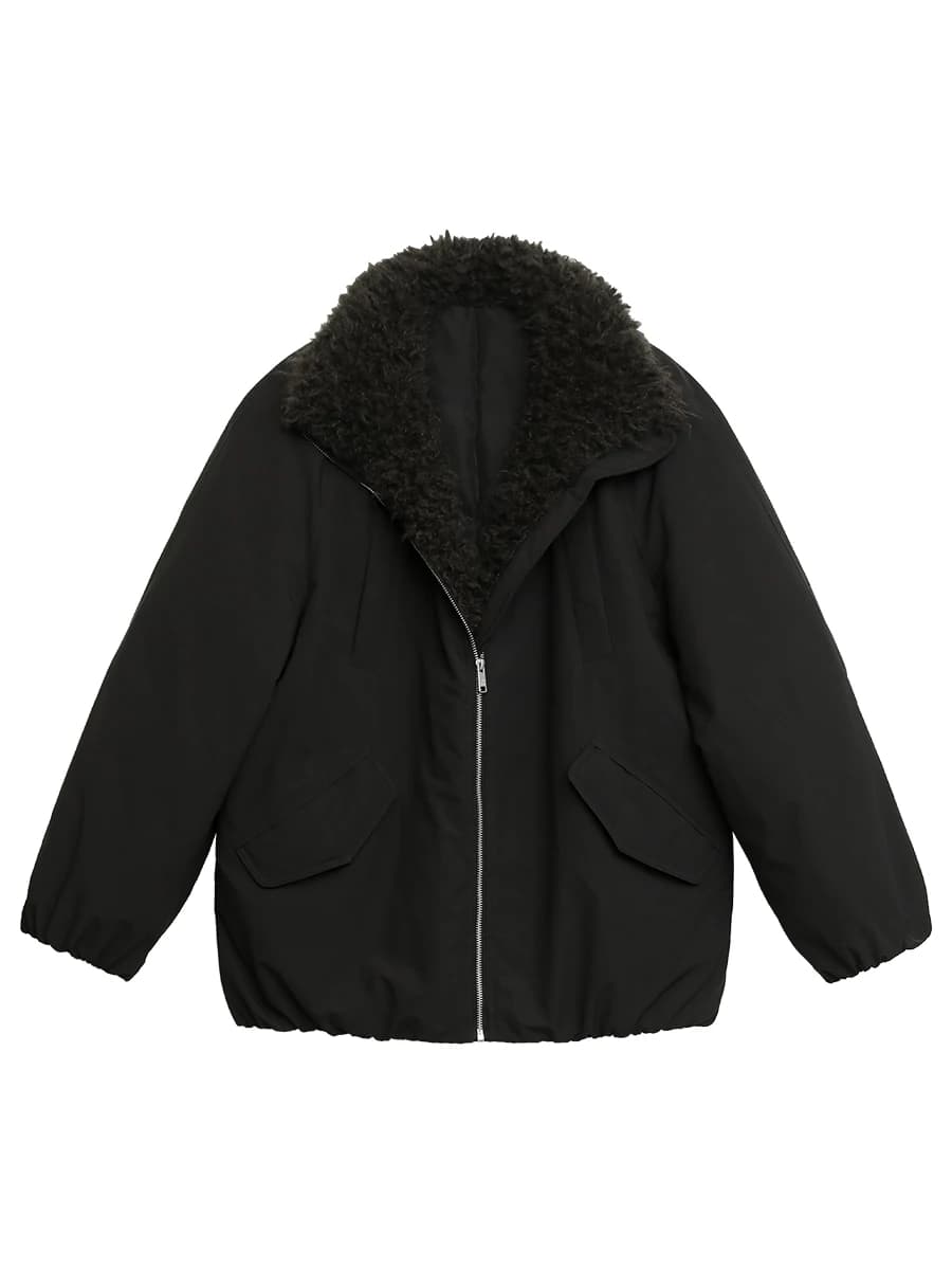 CHIC VEN femmes vers le bas manteaux ample décontracté 90 blanc canard doudoune en peluche épissure 