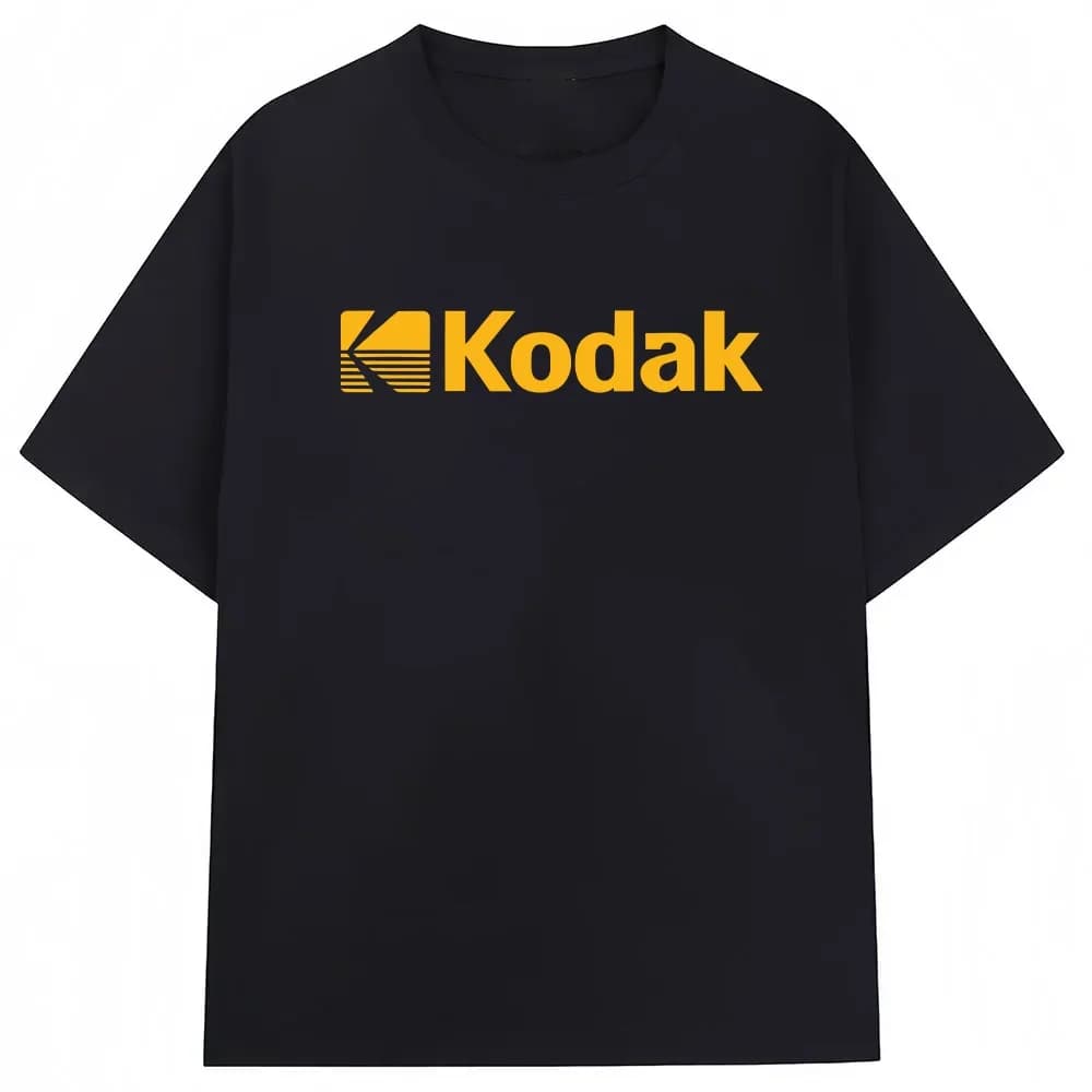 T-shirt à imprimé rétro 100% coton pour adultes de la marque Kodak, pour l'été, streetwear, chemise 