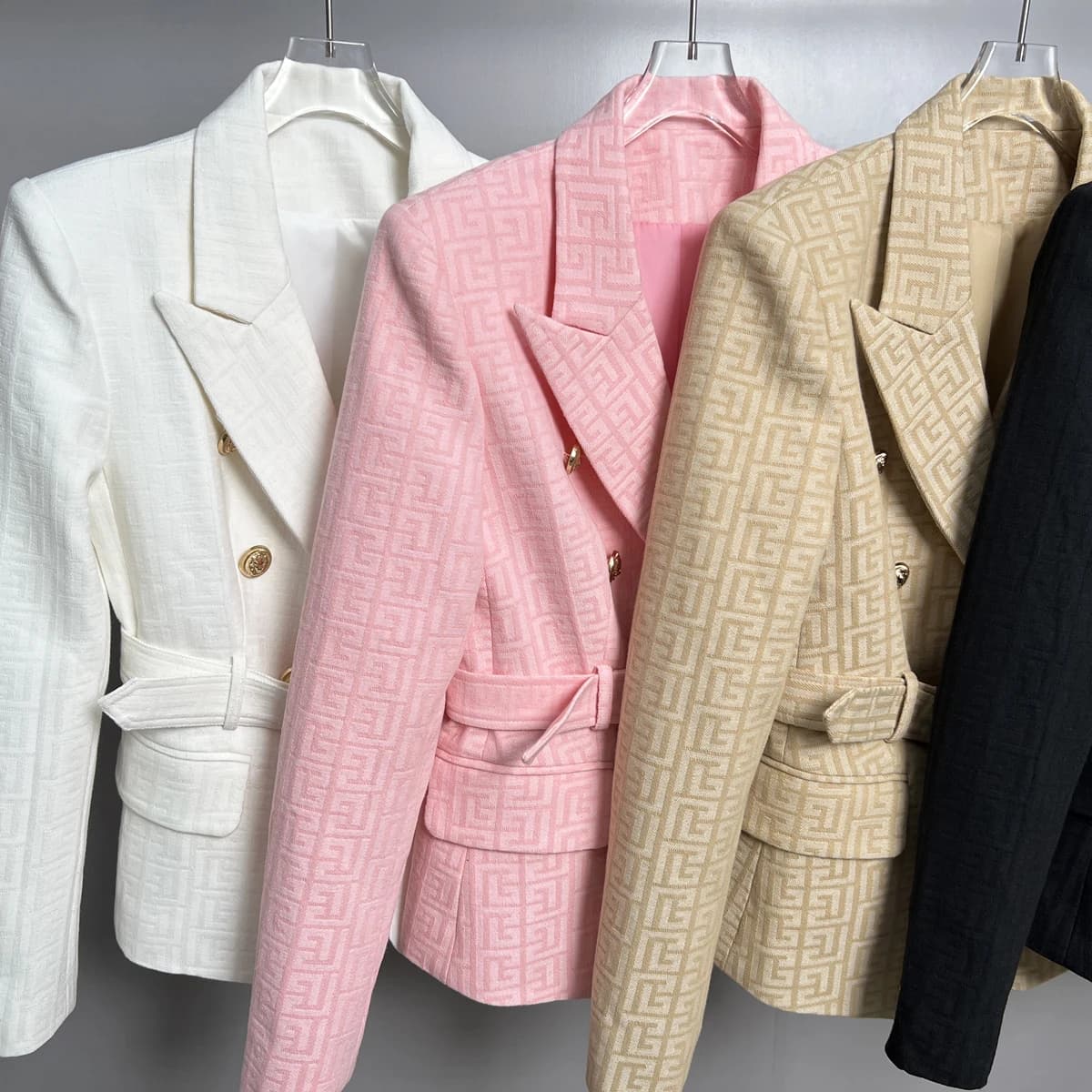 S-5xl Spring Autumn New Product Black White Pink Khaki High-quality Fabric Slimming Net Red Popular 