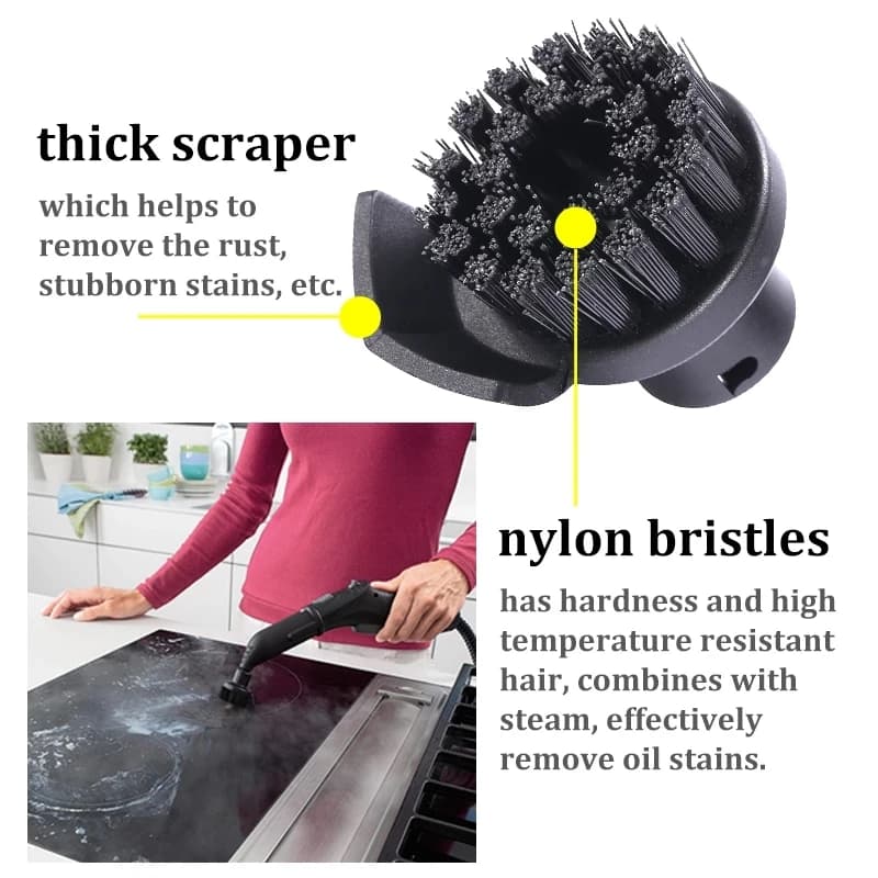 Brosses de nettoyage rondes avec grattoir pour Karcher SC1 SC2 SC3 SC4 SC5 SC7 CTK10, accessoires po