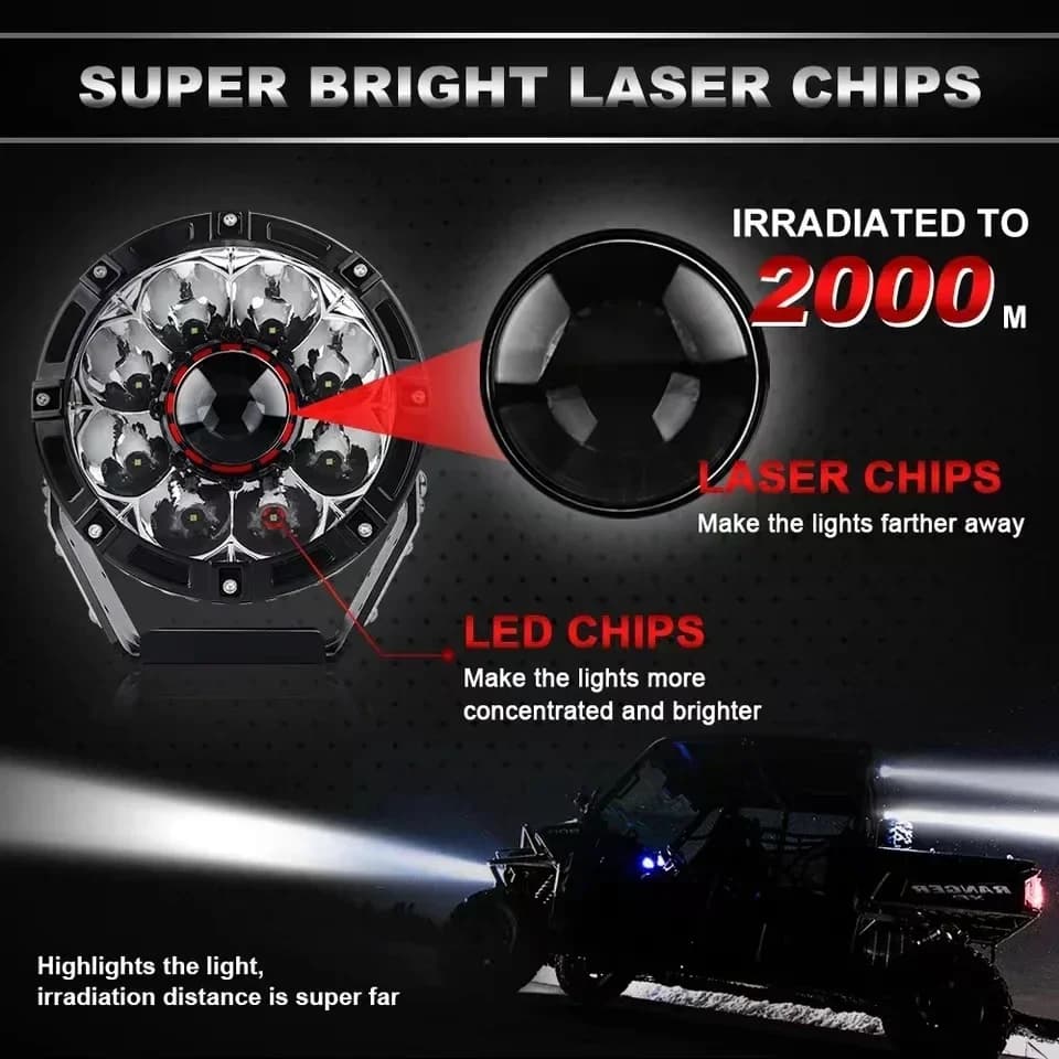 Projecteur de lumière de recherche pour voiture, ampoules LED pour longue portée 4x4, conduite hors 