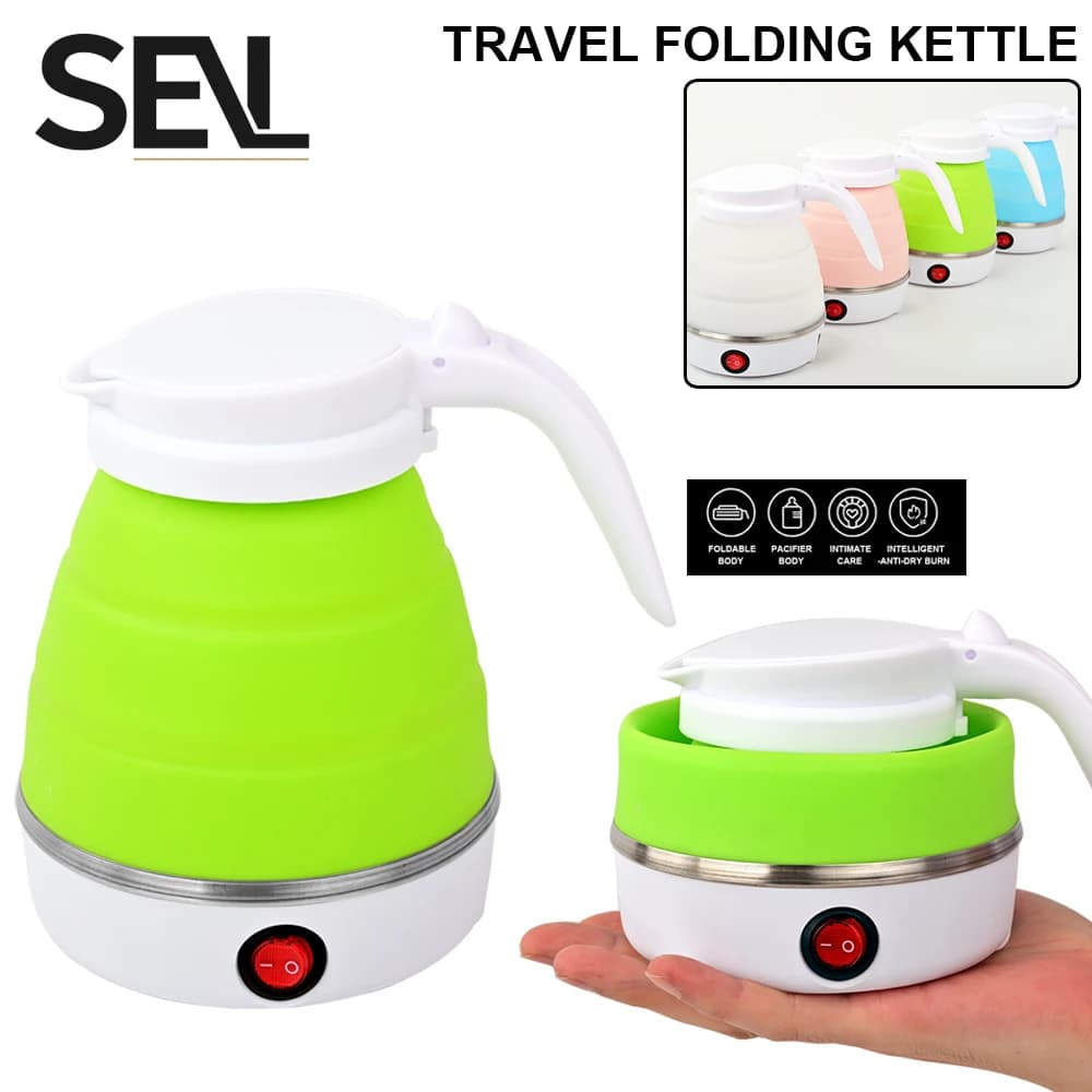 Mini bouilloire électrique pliable 0,6 l, bouilloire électrique portable, chauffe-eau domestique de 