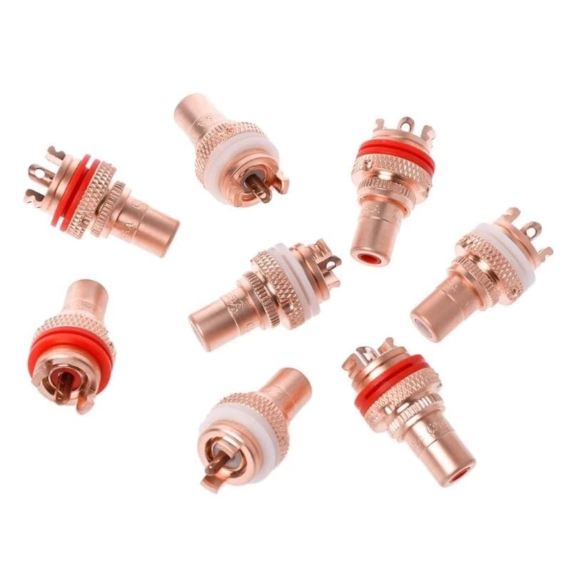 2023 nouveau 8 pièces rouge + blanc HIFI prise RCA châssis haute qualité connecteur femelle CMC