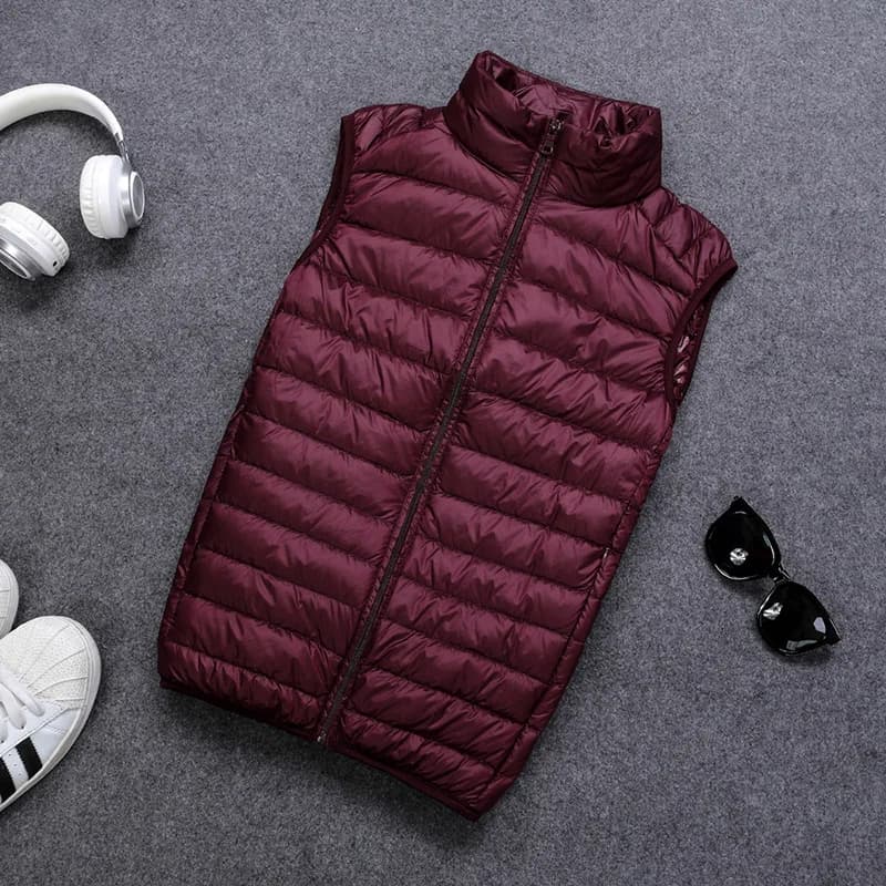 Automne et hiver hommes 90% duvet de canard blanc gilet décontracté léger vers le bas chaud solide s