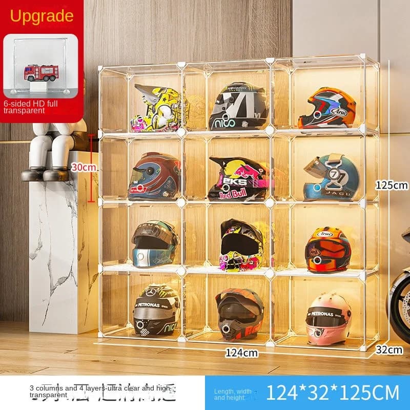 Casque de moto à valeur qualifiée ale élevée, rangement anti-poussière, chapeau T1, armoire d'exposi