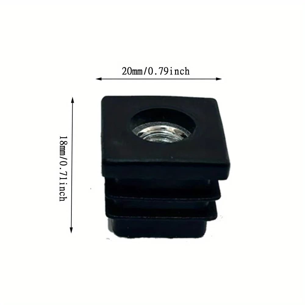 Bouchon de tube d'écrou en plastique M8 carré 20mm x 20mm avec bouchon de tube de dent bouchon d'écr