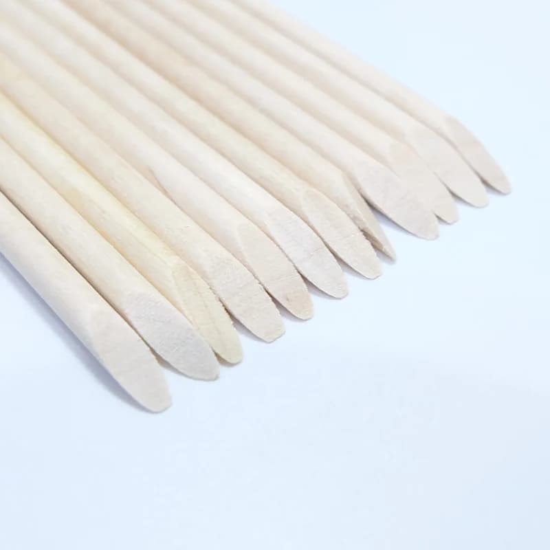 Poussoir à cuticules pour ongles, bâtons en bois Orange pour enlever les ongles, dissolvant de manuc