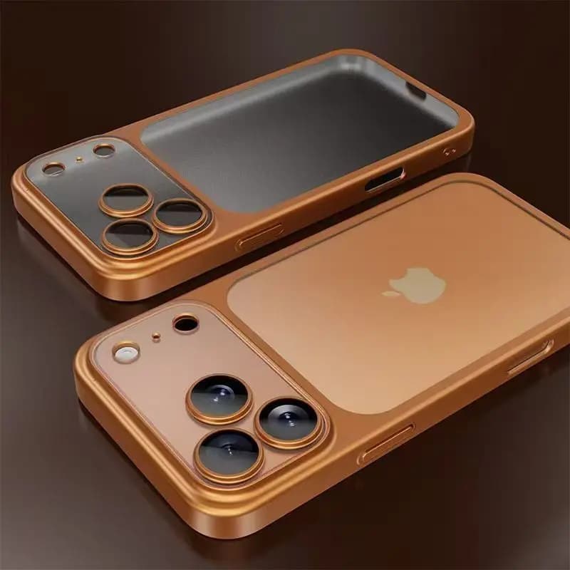 Coque de téléphone rigide mate plaquée de luxe, étui de protection pour objectif d'appareil photo iP