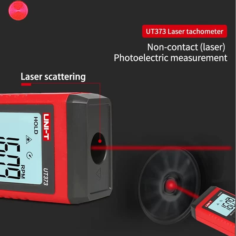 UNI-T Mini tachymètre Laser numérique UT373 tachymètre sans Contact plage de RPM 10-99999 tr/min tac