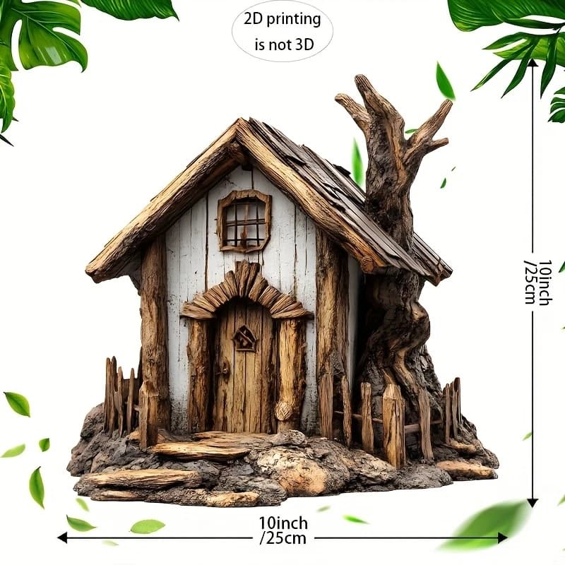 Maison de ferme murale en bois imprimée plate de 10 pouces, design de maison suspendue, décoration d