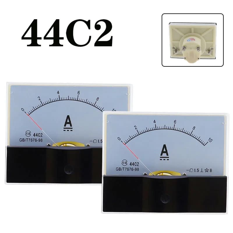 44C2 ampèremètre cc panneau analogique pointeur ampèremètre DC 1A 3A 5A 10A 15A 20A 30A 50A 75A 100A