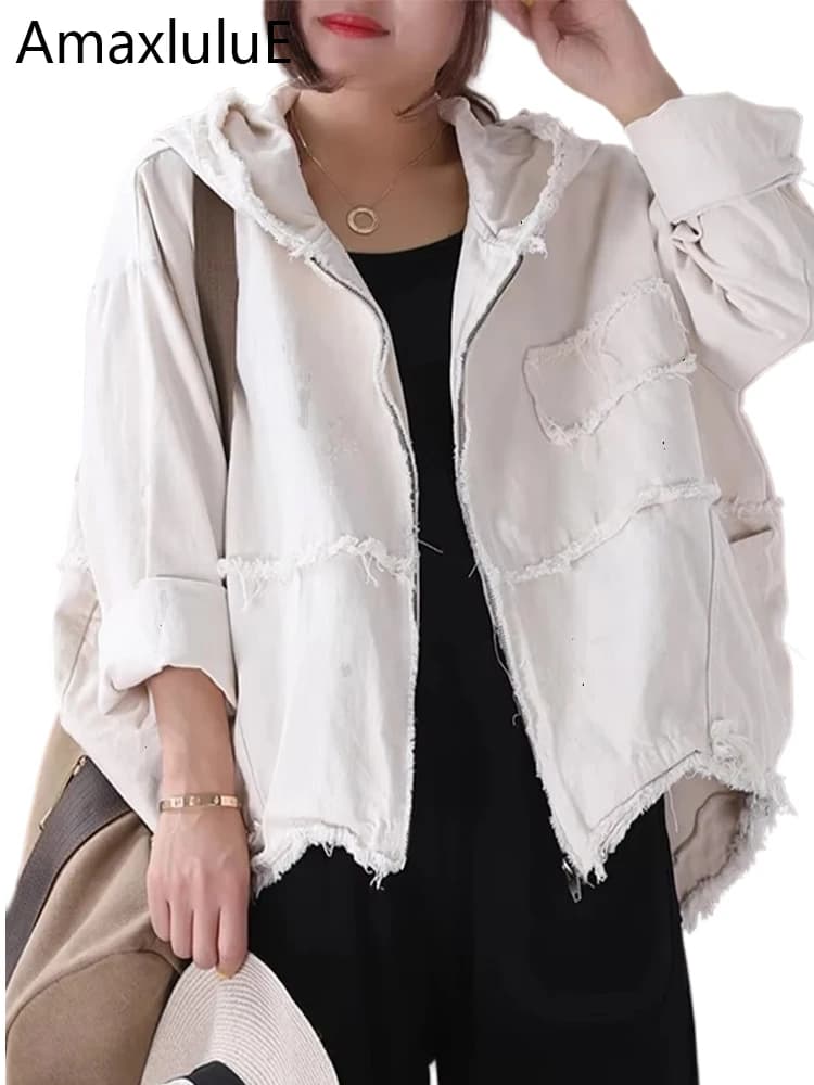 Amax luluE coréen femmes vêtements d'extérieur amples manteaux de mode dames vêtements à capuche Vin