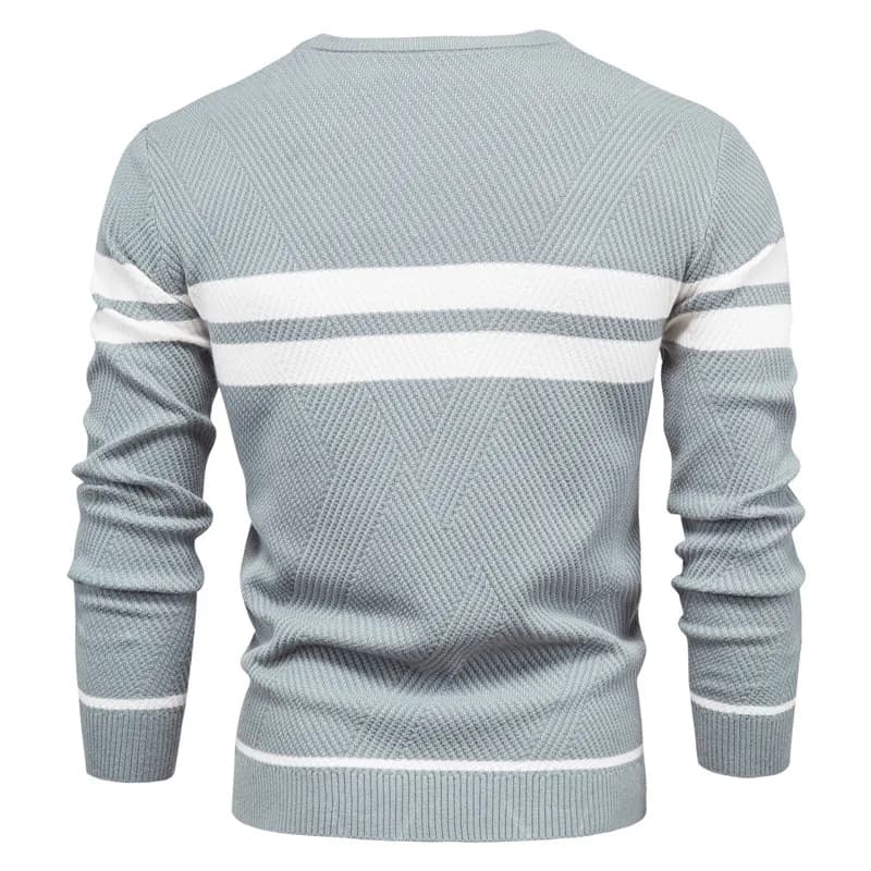 Nouveau automne pull hommes pull col rond Patchwork à manches longues chaud mince chandails hommes d
