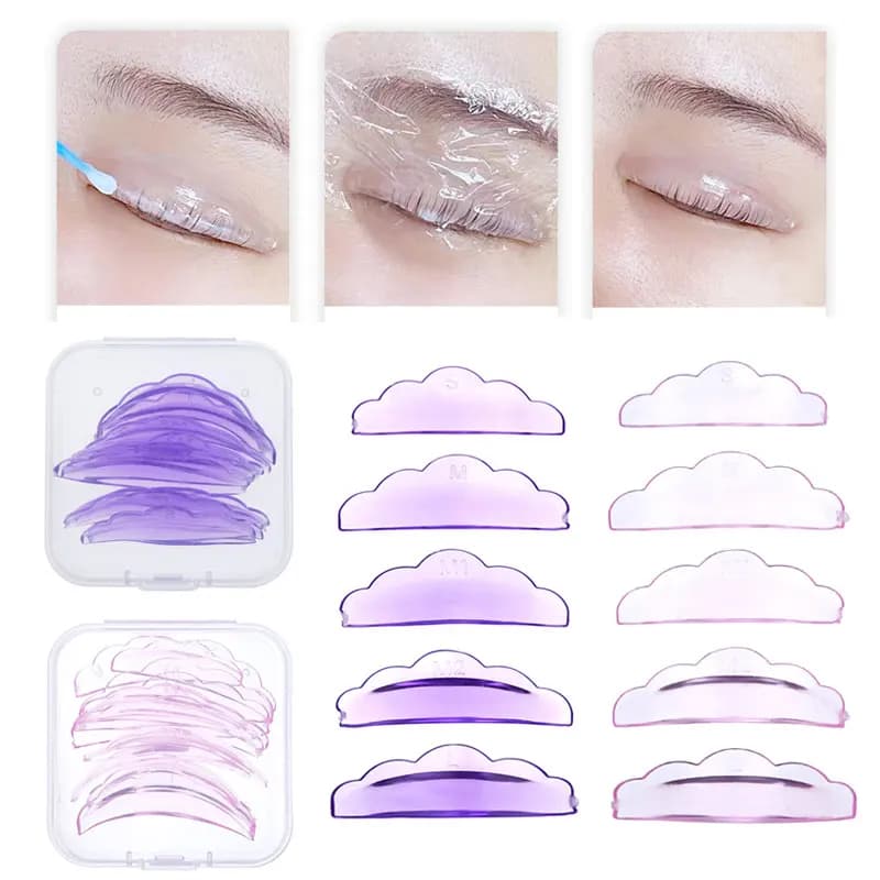 5 paires de coussinets de levage de cils auto-adhésifs, tiges de permanente de cils en Silicone soup