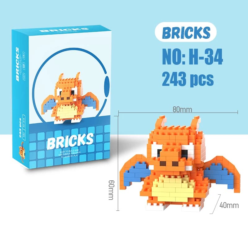 Blocs de construction Pokémon Gengar, personnage de dessin animé, modèle Pikachu Charizard, cadeaux 
