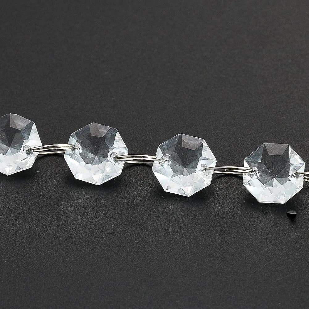 Perles octogonales en cristal 3D, 14mm, 10 pièces, pièces de rechange pour lustre, pendentif suspend