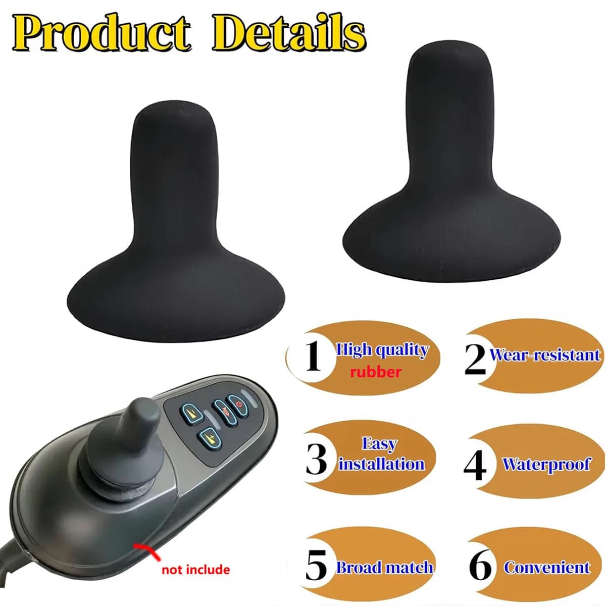 Boutons de Joystick pour fauteuil roulant électrique, 1/2/5/10 pièces, bouton en caoutchouc à Jet, a