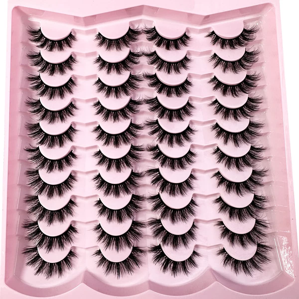 20 paires 5D cils moelleux D Curl cils épais oeil de chat cils doux vaporeux 8D Volume faux cils Ext