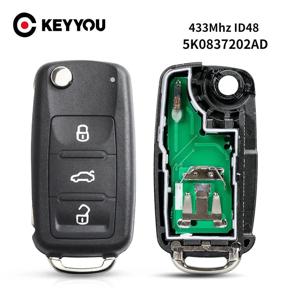 KEYYOU 5K0837202AD clé à distance pour VW pour Volkswagen Beetle/Caddy/Eos/Golf/Jetta/Polo/Scirocco/