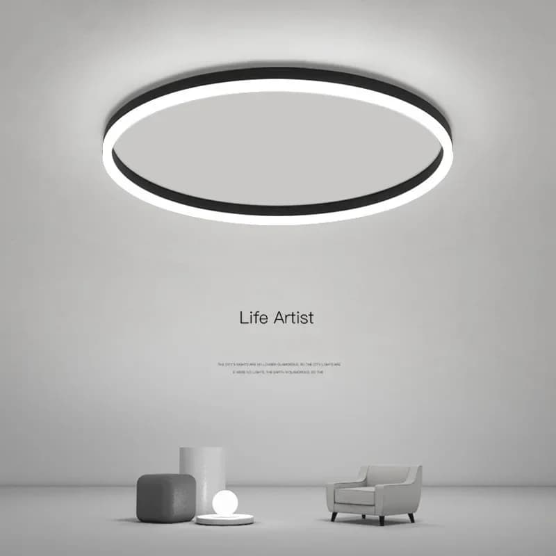 Plafonnier LED Circulaire en Métal Acrylique au Design Nordique Moderne, Luminaire Décoratif de Plaf