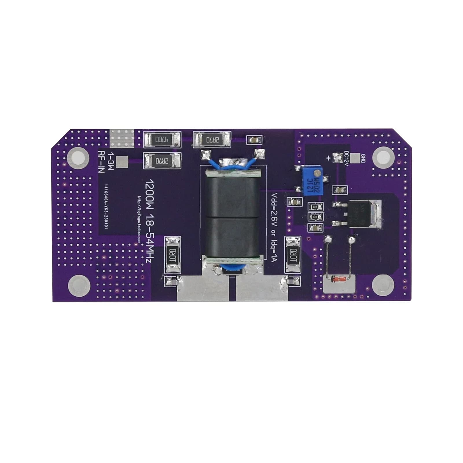 Kit d'amplificateur de puissance HF à ondes courtes 1200W 1.8-54MHz, carte d'amplificateur de puissa