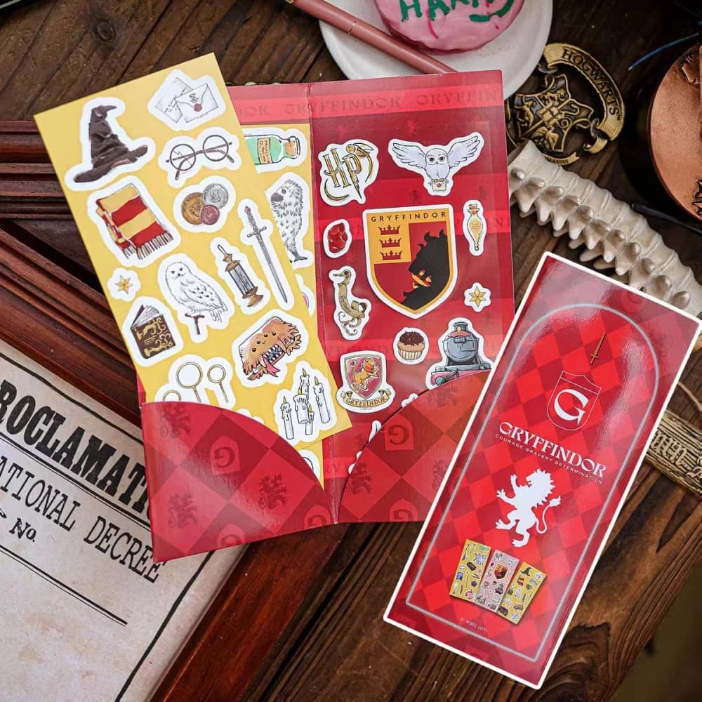 Autocollant porte-billets Harry Potter authentique, série maison d'Hogwarts, autocollants imperméabl