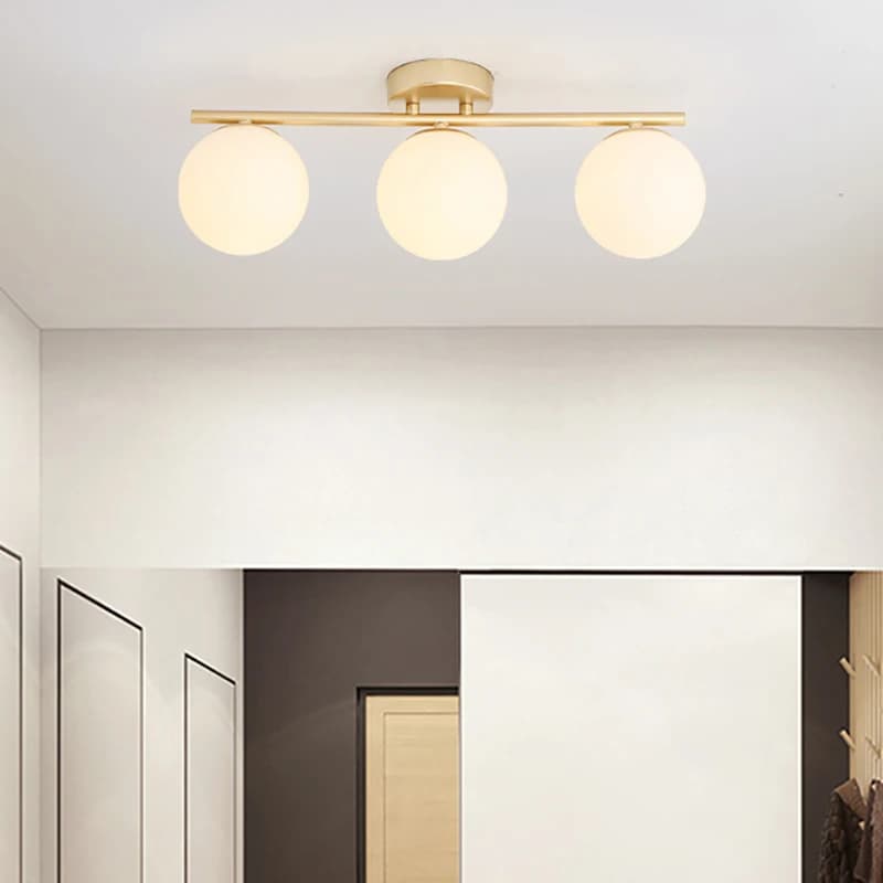 Lampe murale LED G9/E27, plafonnier en verre blanc laiteux, lumière dorée et noire pour couloir et p