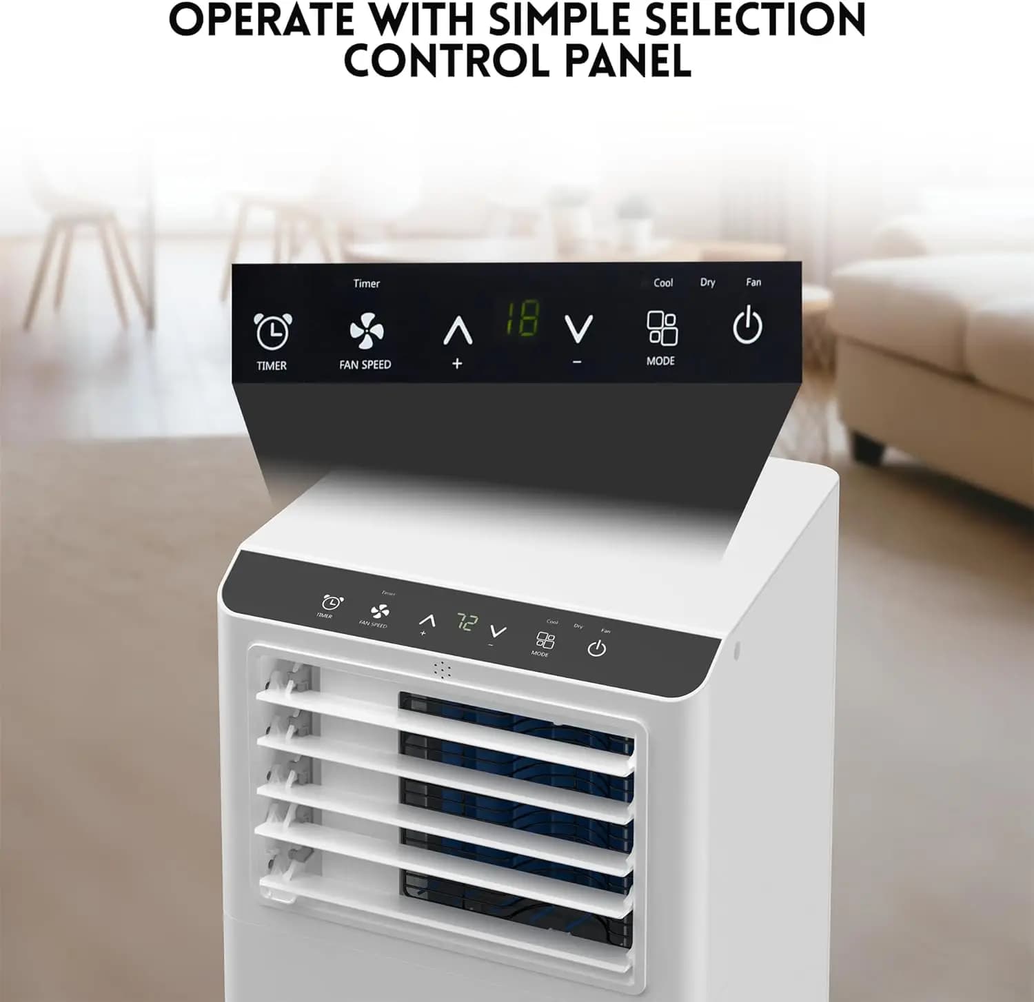 Climatiseur portable 8500 BTU avec télécommande à écran LCD, refroidissement AC jusqu'à 350 pieds ca