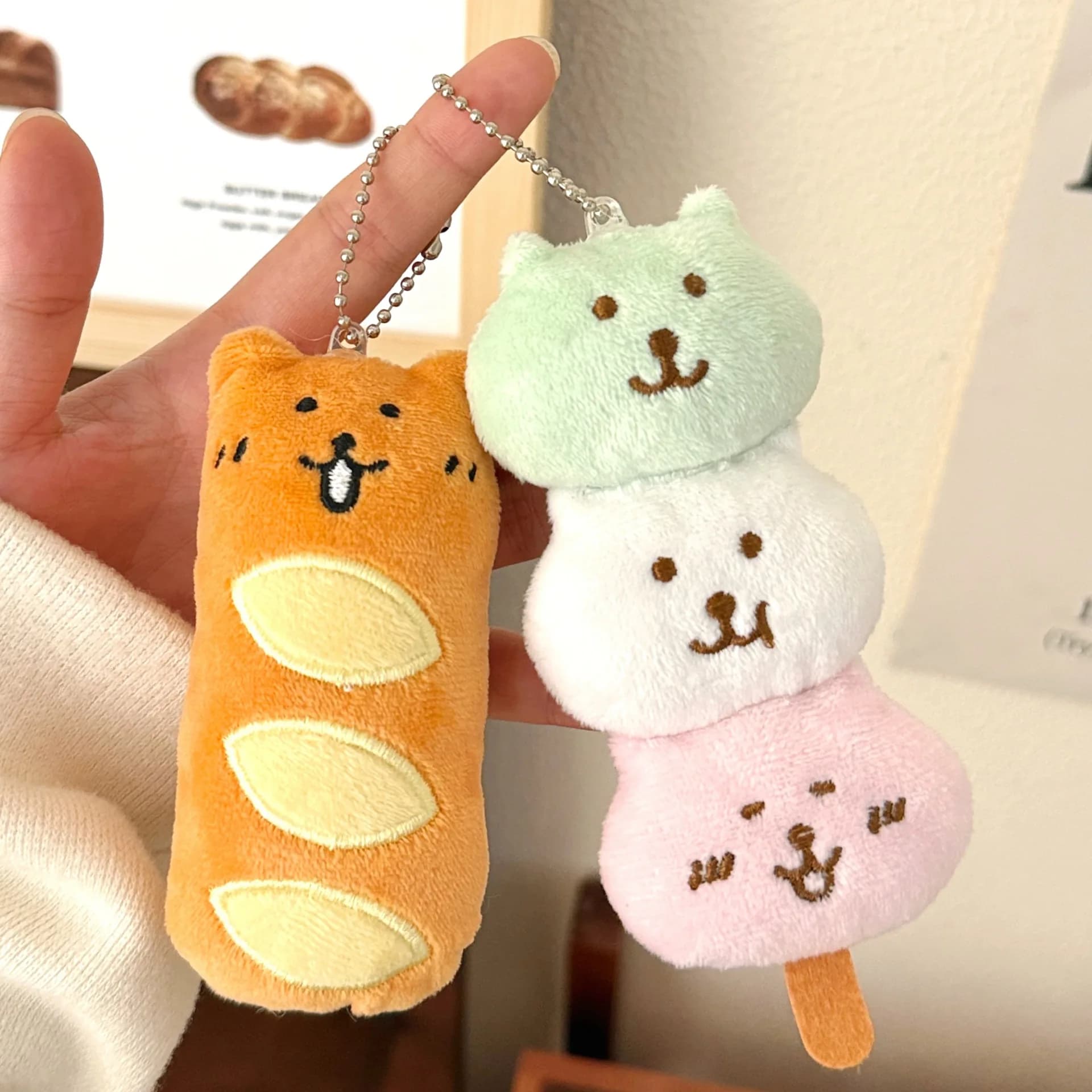1/3 pièces pendentif alimentaire mignon créatif en peluche pendentif sac porte-clés pendentif décora