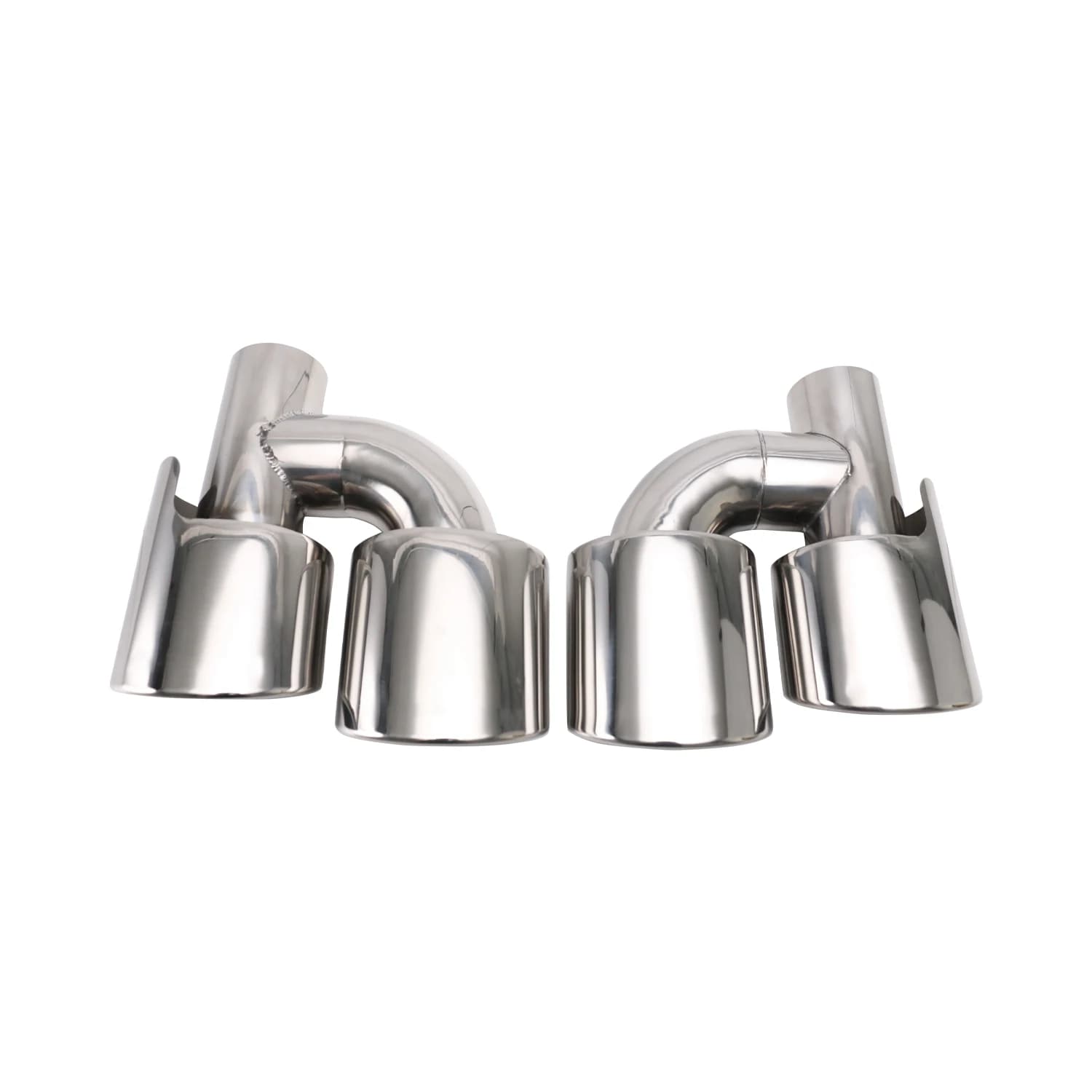 1 pièces en acier inoxydable 63mm entrée double embouts d'échappement voiture ovale silencieux carto