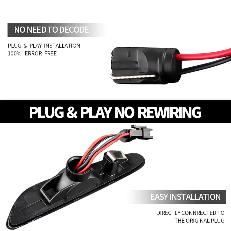 Répéteur dynamique, marqueur latéral, indicateur de miroir, clignotant coulant, pour BMW E60 E90 E91