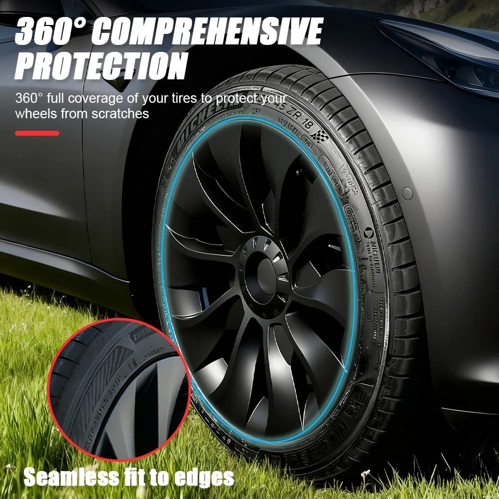Couvercle de roue de 18 pouces pour Tesla modèle 3, 4 pièces, capuchon de moyeu de remplacement, acc