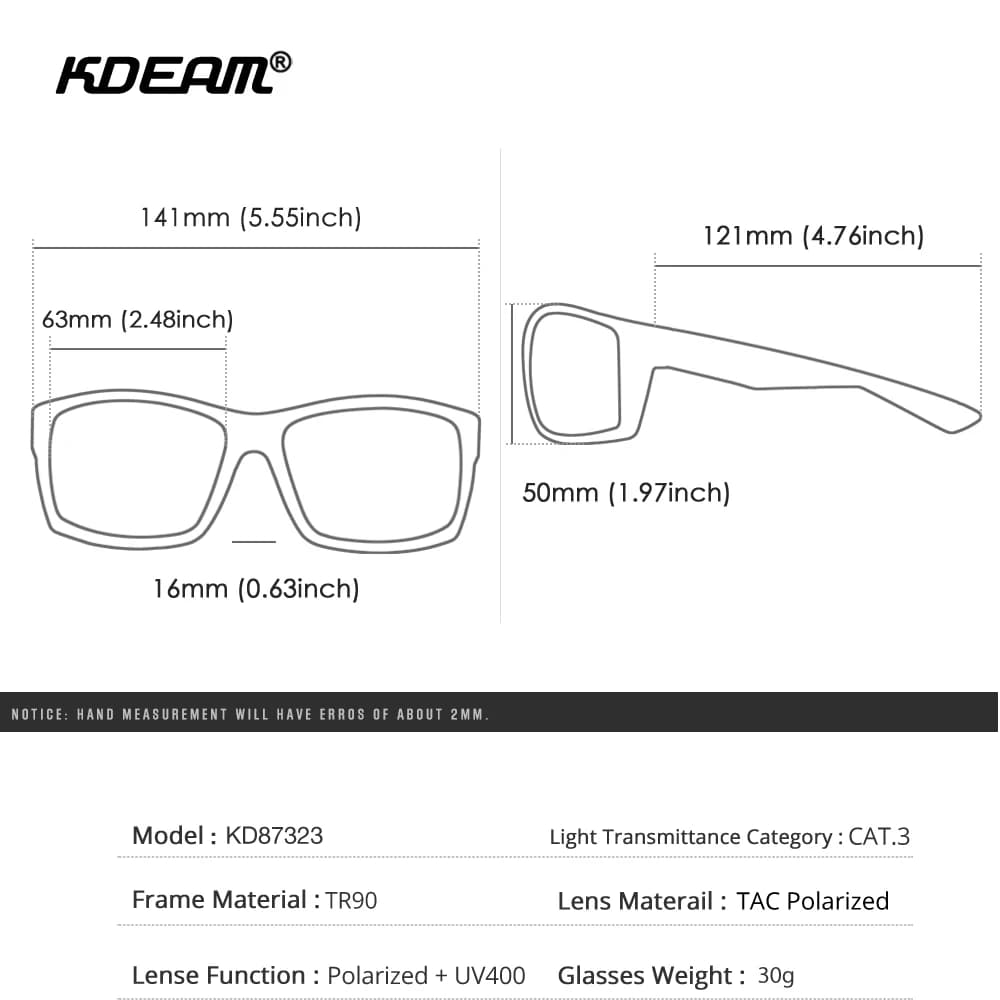 KDEAM 2024 lunettes de soleil de pêche polarisées et lentille de Protection UV400 lunettes de soleil