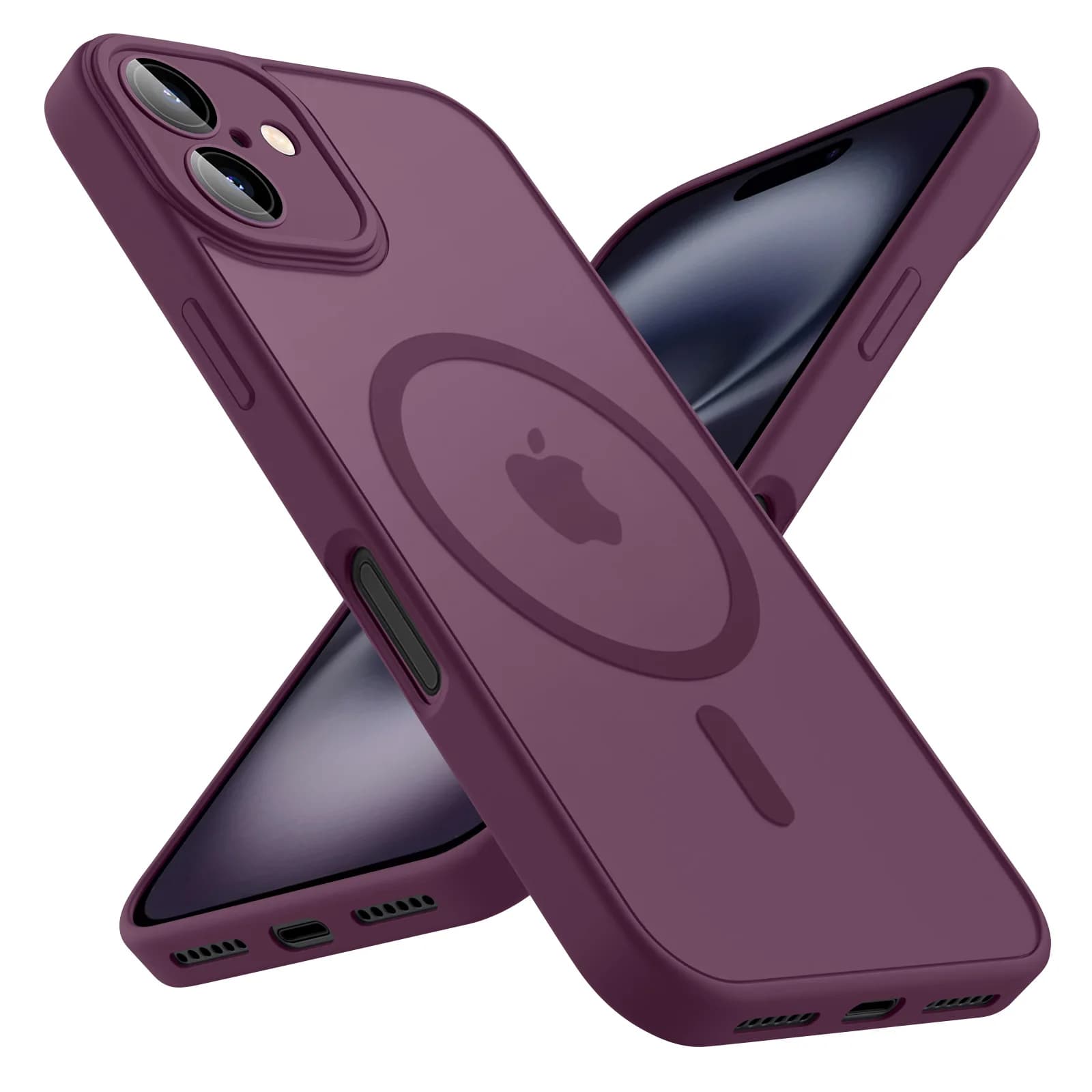 Coque de téléphone givrée de luxe, étui magnétique Transparent mat Magsafe pour iPhone 17 16 15 14 1