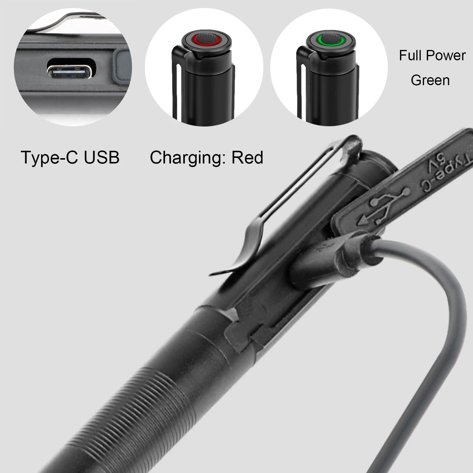 Mini lampes de poche rechargeables USB, lampe médicale de poche à Clip, étanche, Zoomable, torche LE