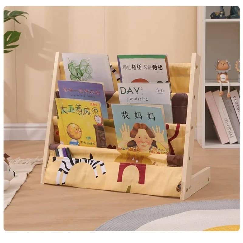 Bibliothèque de lecture multicouche en bois massif, étagère de rangement au sol amovible, organisate