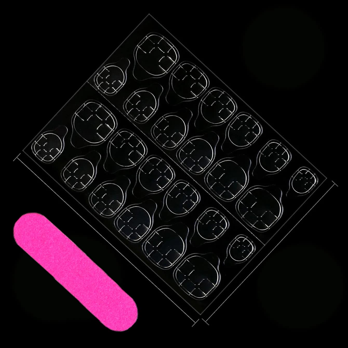 24 pièces ongles pressés rose vif, faux ongles courts, ongles carrés en acrylique pour le pressage d