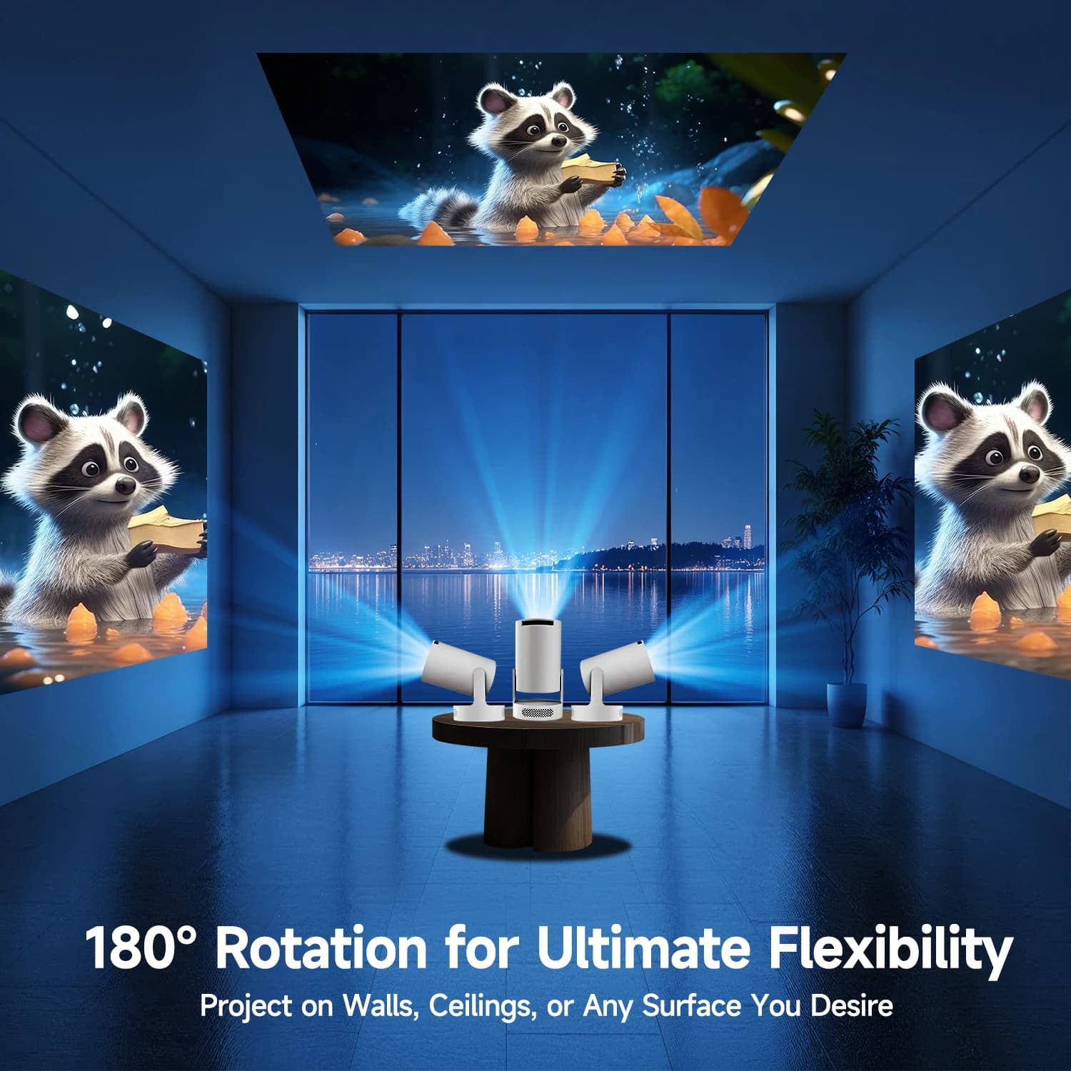 Projecteur magnétique HY300 PRO + 8K Android 14 double Wifi6 Allwinner H726 BT5.4 1080P 1280*720P pr