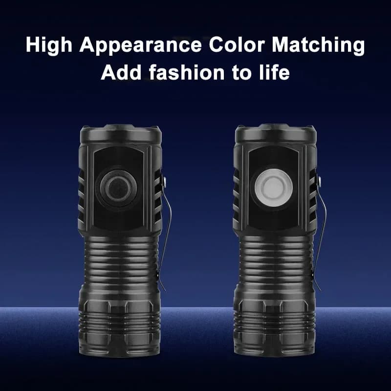 Mini lampe torche LED portable 3 LED, lumière ultra puissante, rechargeable par USB, batterie intégr