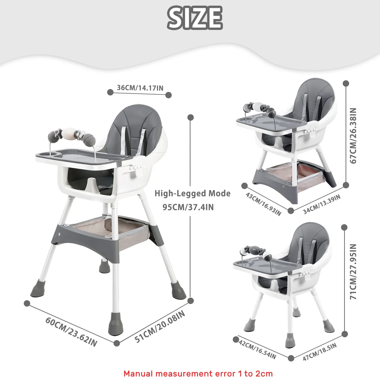 Chaise haute pour bébé, chaises de salle à manger portables pour bébé, chaise haute convertible pour
