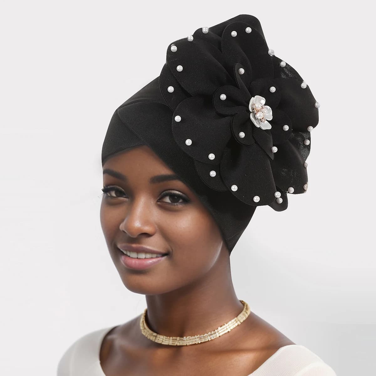 Turban élégant pour femme, couvre-chef africain nigérian, cravate de sauna de mariage, bonnet turban