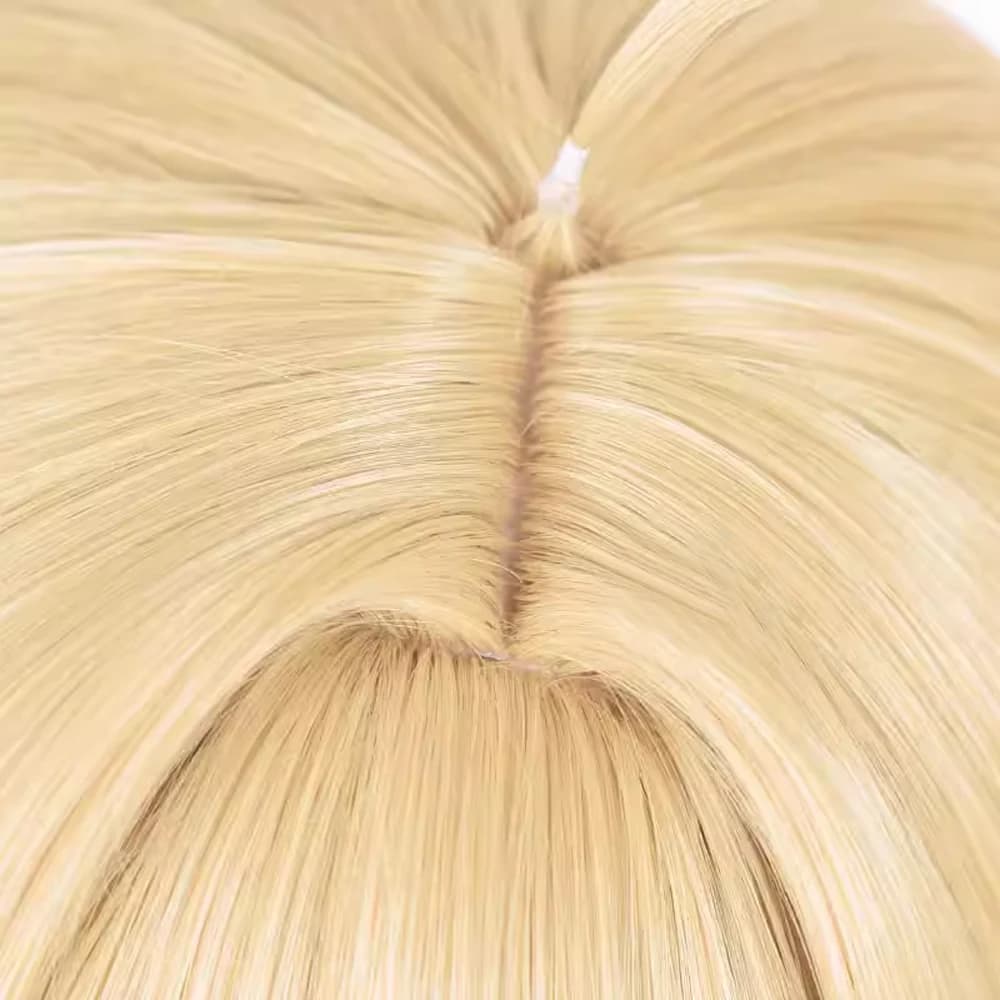 Perruque synthétique courte et lisse à tête de mulet Blonde avec frange, perruque moelleuse de jeu d