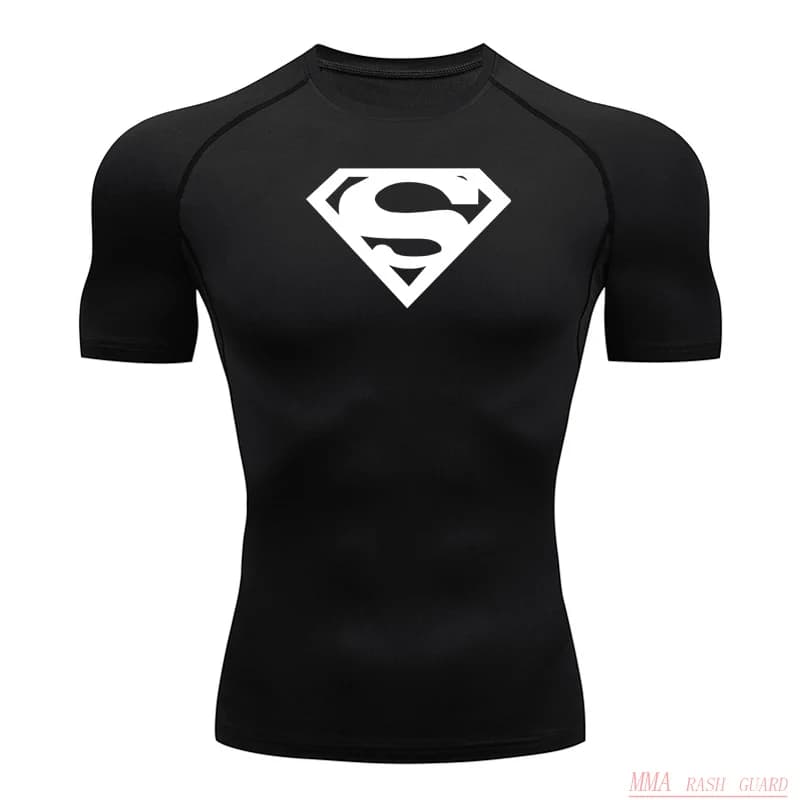 Chemise de sport à Compression pour hommes, T-Shirt à manches courtes, séchage rapide, haut de fitne
