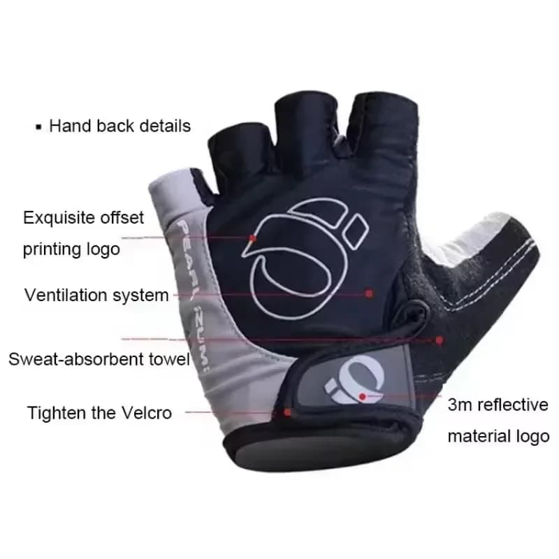1 paire de gants de vélo de route vtt demi-doigt en Gel, antidérapants, Anti-transpiration, antichoc