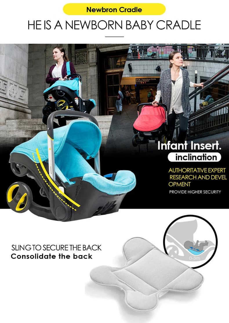 Poussette bébé 4 en 1, bidirectionnelle, multifonctionnelle, poussette bébé nouveau-né 3 en 1, siège