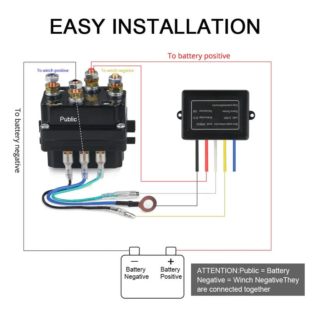 Contacteur à distance universel pour treuil 12V 24V 250A, contrôle de treuil, relais solénoïde, doub